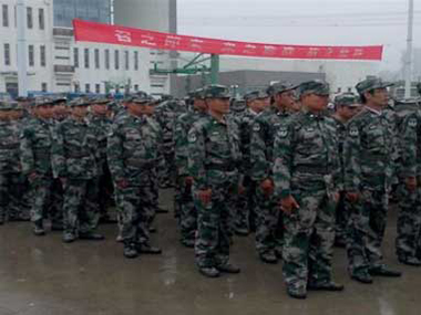 我公司組織部分退伍軍人參加預備役部隊的快速動員演練